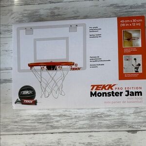 Pro Edition Monster Jam Mini Basketball Hoop - White/Orange